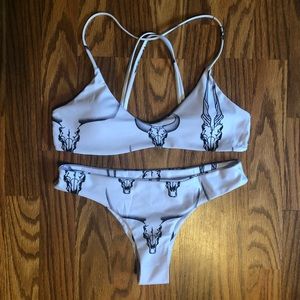 White Skull Bathing Suit
